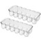 mDesign Egg Storage Tray Holder for Refrigerator, 24 Eggs, 2 Pack
